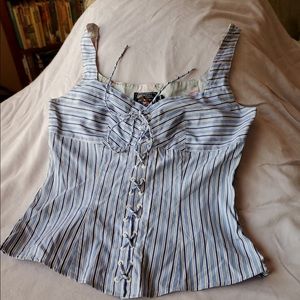 American Living lace up tank top